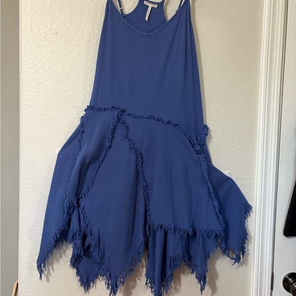 Free People Intimately Blue Handkerchief Frayed Hem. Double Shoulder Straps - Picture 2 of 12